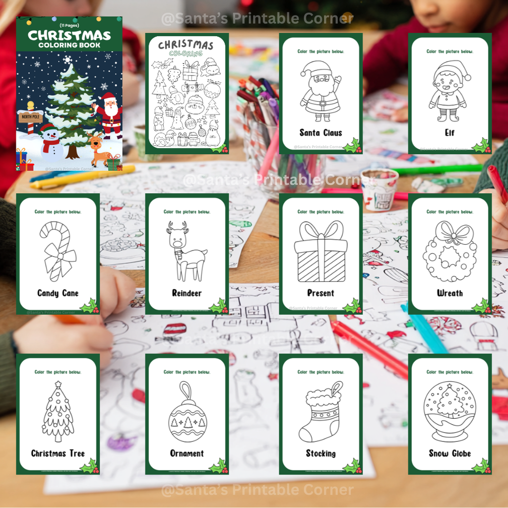 BEST VALUE! 25 Pages - Christmas Activity Pack for Kids 🎁 INCLUDES BONUS 11-Page Coloring Book (worth almost as much as the pack itself!)) 🎨 ✍️