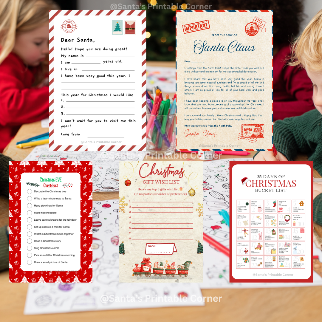 BEST VALUE! 25 Pages - Christmas Activity Pack for Kids 🎁 INCLUDES BONUS 11-Page Coloring Book (worth almost as much as the pack itself!)) 🎨 ✍️